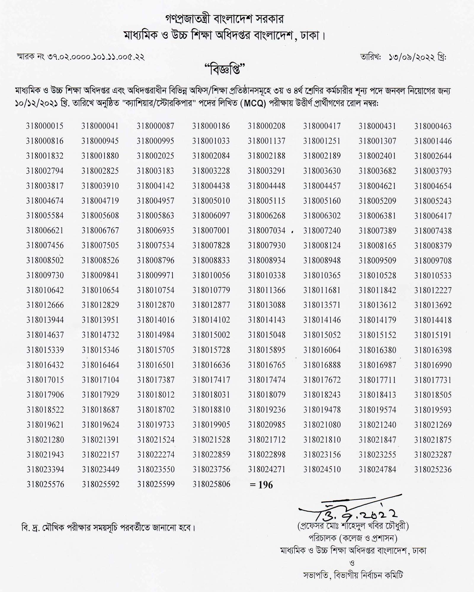 মাধ্যমিক ও উচ্চ শিক্ষা অধিদপ্তর নিয়োগ পরীক্ষার ফলাফল, dshe result, 