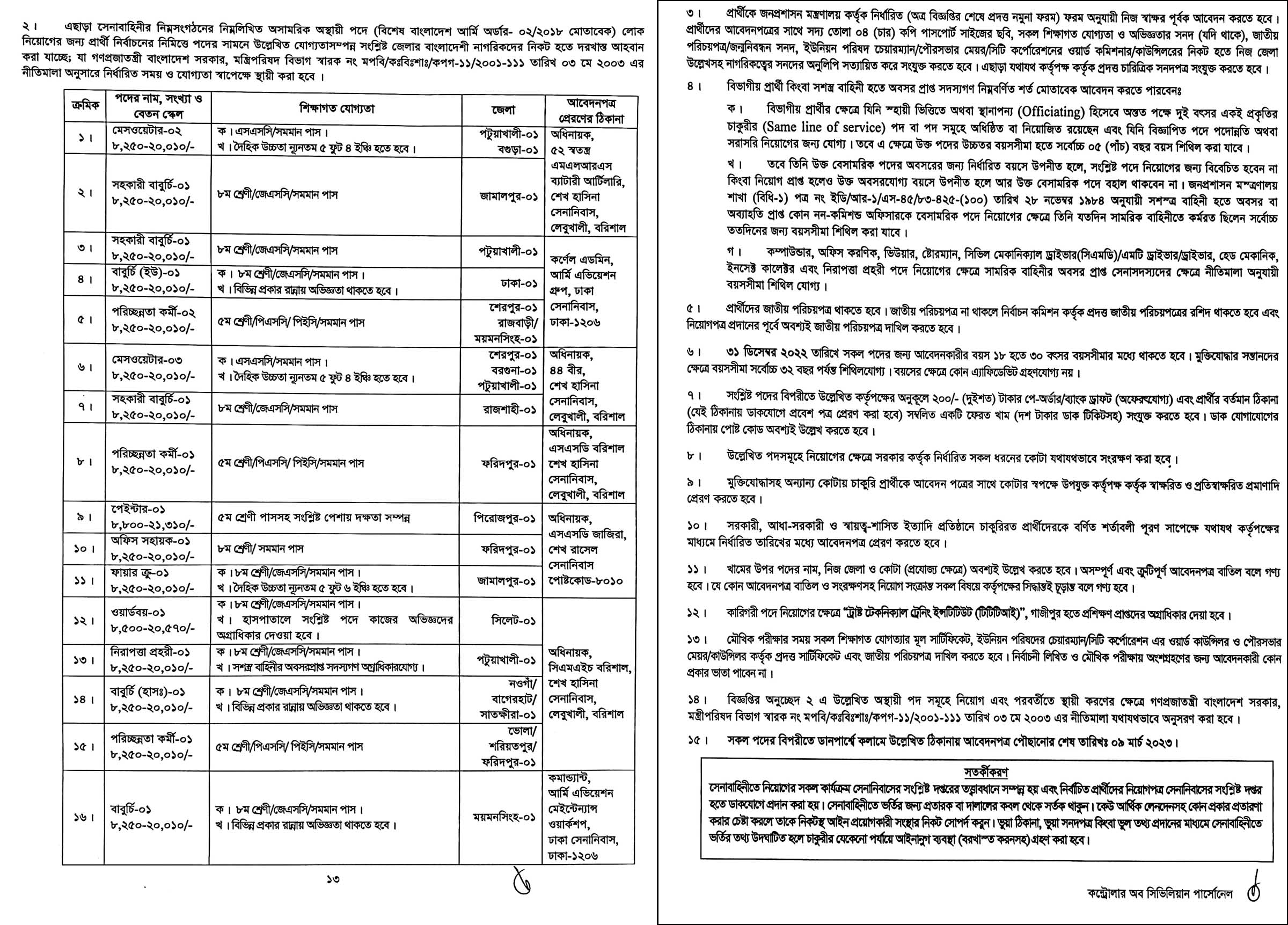 বাংলাদেশ সেনাবাহিনীতে অসামরিক পদে নিয়োগ ২০২৩ সার্কুলার, বাংলাদেশ সেনাবাহিনীতে অসামরিক পদে নিয়োগ ২০২৩, বাংলাদেশ সেনাবাহিনী অসামরিক পদে নিয়োগ ২০২৩, সরকারি চাকরি, সরকারি চাকরির খবর, সরকারি নিয়োগ বিজ্ঞপ্তি, gov job, govt job, 
