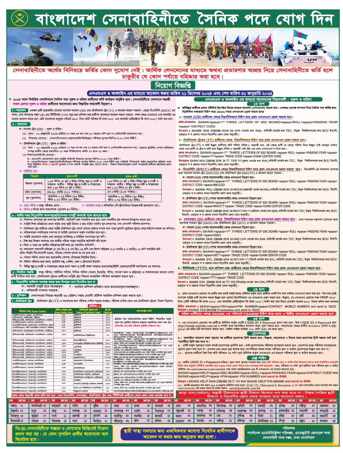 সেনাবাহিনী সৈনিক পদে নিয়োগ ২০২৫ সার্কুলার, senabahini sainik job circular 2025